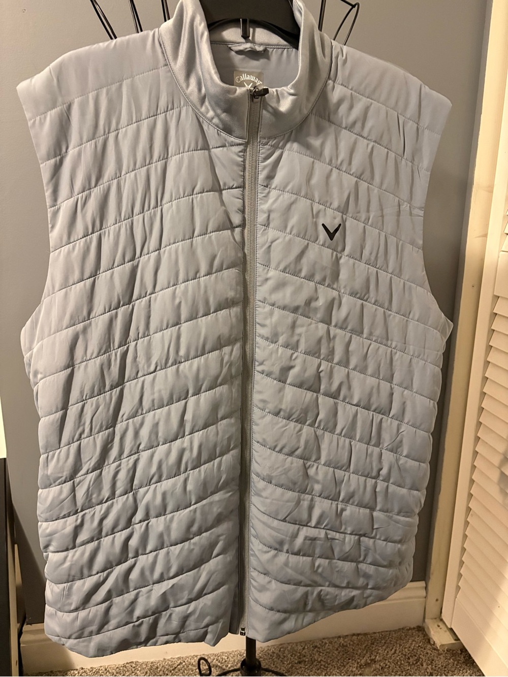 Callaway Light Blue Quilted Sleeveless Golf Vest